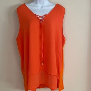 MICHAEL Michael Kors Bright Orange Sleeveless Blouse